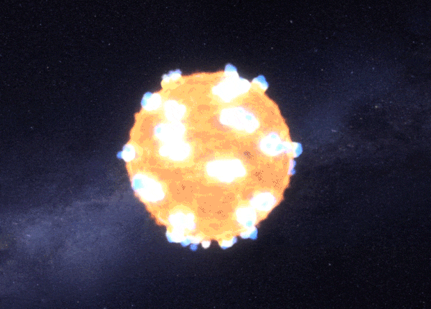 Анимация вспышки сверхновой KSN 2011d