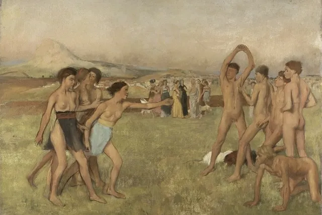 Молодые спартанские женщины вызывают на бой юношей (Edgar Degas