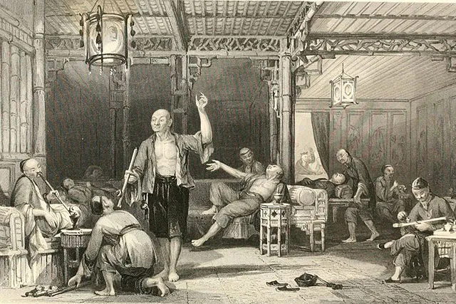 Китайцы — курильщики опиума, 1858 г.