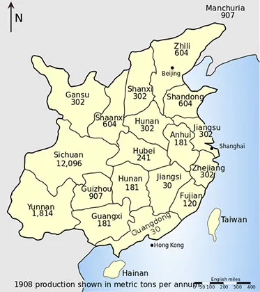 Выращивание опиума в Китае, 1908 г.