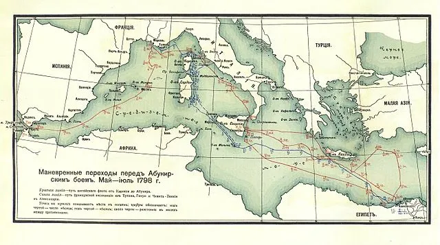 Маневрирование вражеских эскадр во время перехода Египетской экспедиции