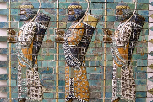 Персидские воины из гвардии «бессмертных». Около IV века до нашей эры