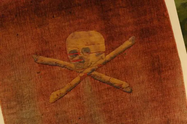 Красный флаг, захваченный Ричардом Кьюри в 1780 году