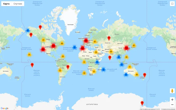 Количество стационарных редокс-батарей, используемых в разных странах