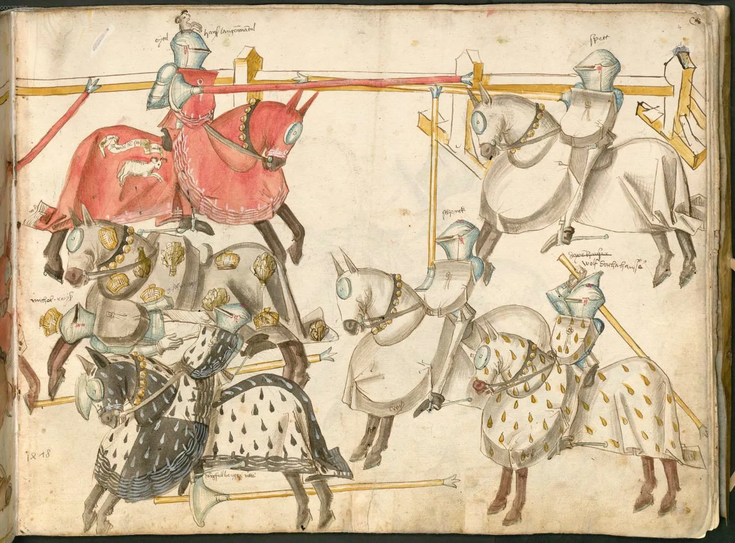 Бой на турнире. Walther M. Turnierbuch und Familienchronik.1506–1511 гг