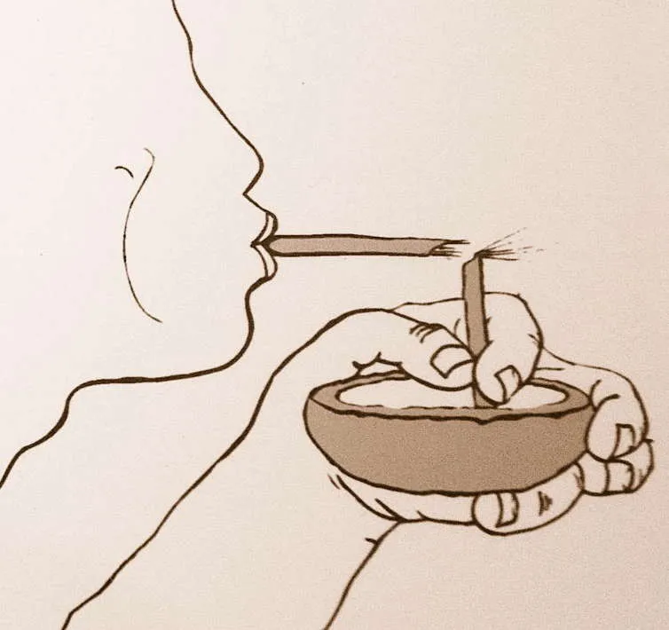 Метод нанесения краски в наскальной живописи // donsmaps.com