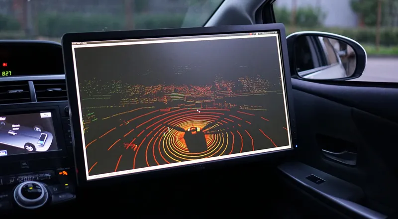 3D-карта окружающего пространства, построенная с помощью лидара Яндекс.Такси