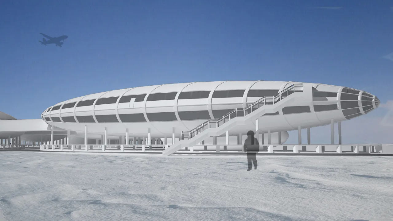 Визуализация здания с аэродинамической формой