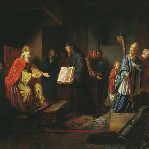 Великий князь Владимир избирает религию. И. Эггинк, 1822