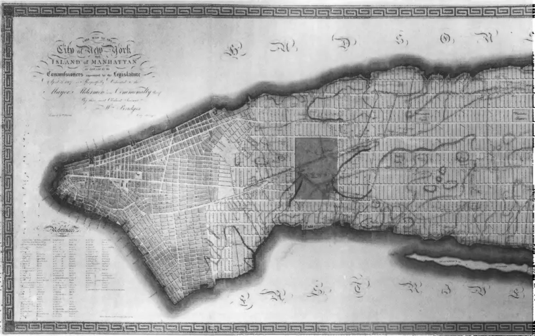 Рис. 1. «Манхэттенская решетка» 1811 г.