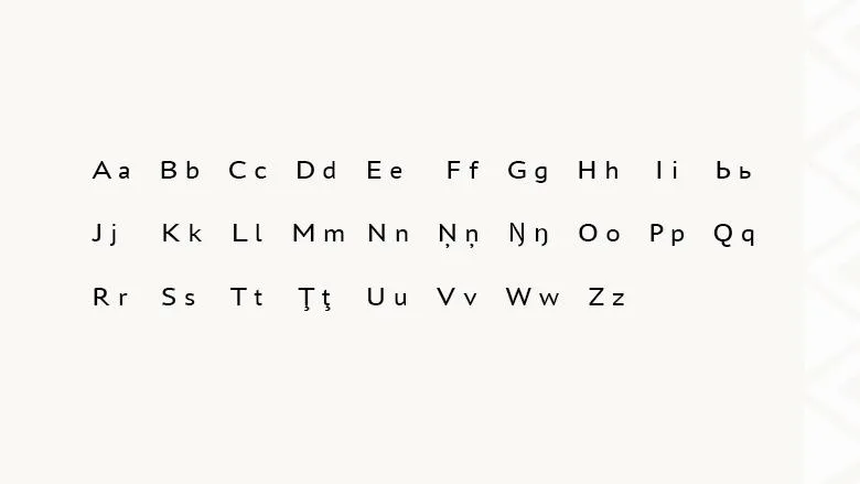 Латинизированный алфавит нымыланского (корякского) языка (1934-1937 годы)