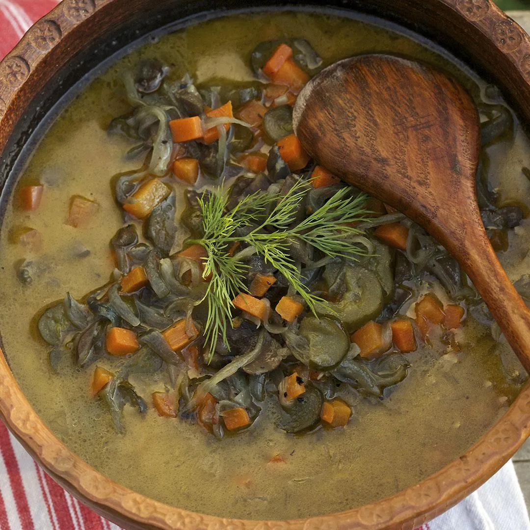 Калья съ говяжьими почками по рецепту В. Лёвшина конца XVIII вѣка. Исполненіе