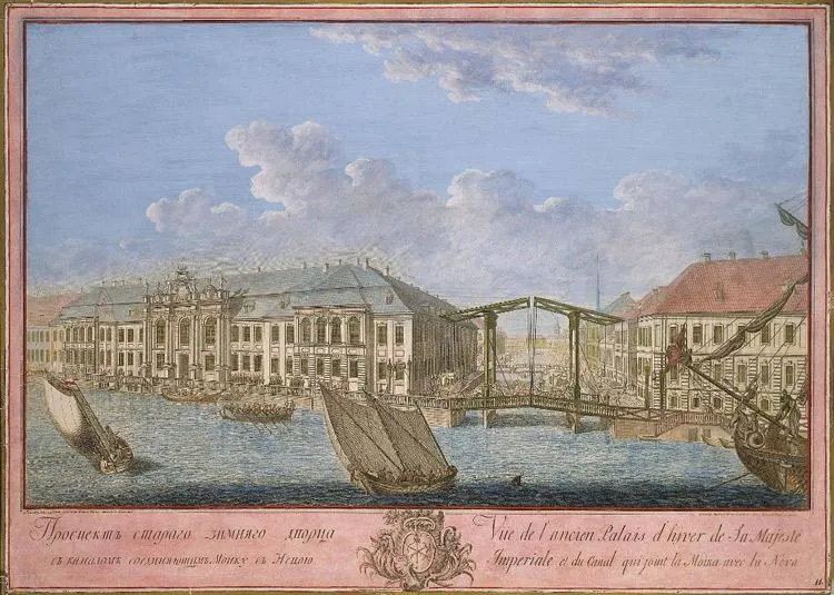 Ефим Виноградов (по рис. Михаила Махаева). Старый Зимний дворец. Раскрашенная